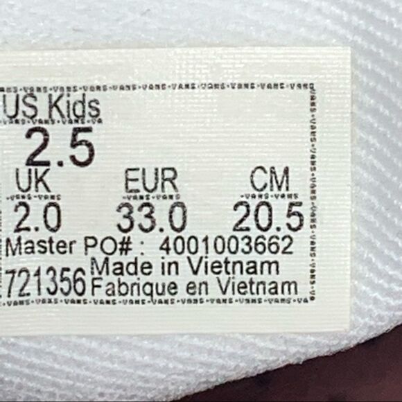 VANS Kids Off The Wall Slip On White Shoes Sz 2.5 - Picture 9 of 12